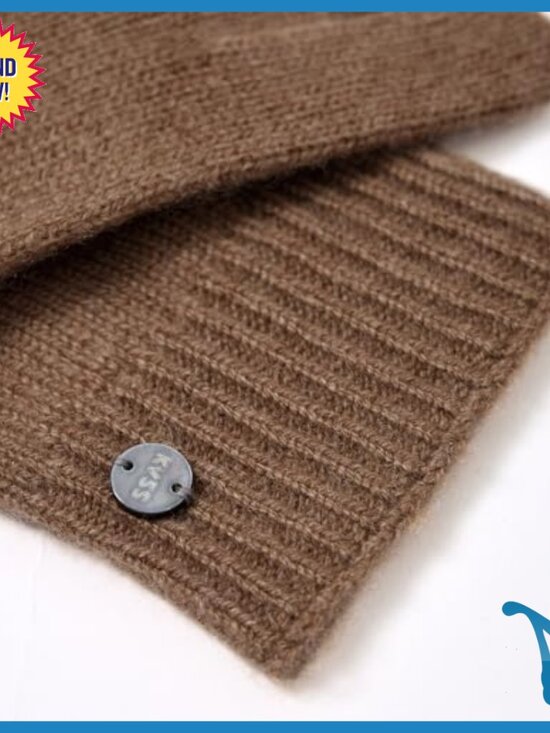 100% Cashmere Winter Hat Scarf Gloves Set, OEKO-TEX Certified, One Size